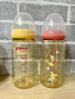 Pigeon 哺乳瓶 240ml 2本セット　無地　動物柄