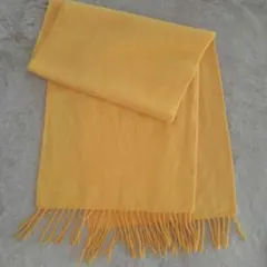 イエロー マフラー 100%ウール　日本製