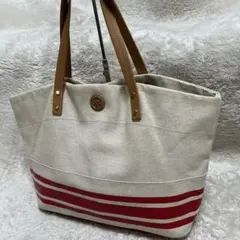 トリーバーチ　TORY BURCH トートバッグ　キャンバス　大容量　ストライプ