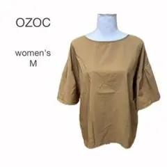 OZOC カットソー 半袖 M 茶色系 オフィスカジュアル お仕事 通勤 春夏のサムネイル
