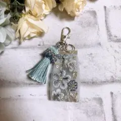 インド刺繍リボン　キーホルダー　タッセル　キーリング　チャーム　NO2894