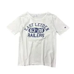 champion カレッジロゴTシャツ　ワンポイント刺繍　古着　ホワイト　8S2