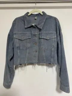 ライトブルー クロップドデニムジャケット