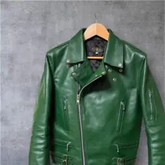 希少/美品 TOKYO PUNKER ダブルライダースジャケット グリーン 本革