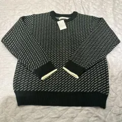 【新品】ナノユニバース ダークグリーン バーズアイニット セーター