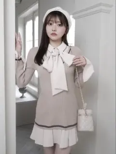 LIP SERVICE シャツドッキングプリーツワンピース - メルカリ