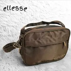 ellesse エレッセ 2way ショルダーバッグ 大容量 ポーチ ブラウン