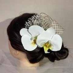 胡蝶蘭 髪飾り 成人式 卒業式 結婚式 白無垢 水引 和装髪飾り ヘッドパーツ