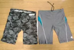 arena　アリーナ　スイミングパンツ　迷彩　グレー　L　2着セット