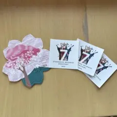 スターバックス ロースタリー 春のコースター 1枚 7周年記念ステッカー3枚