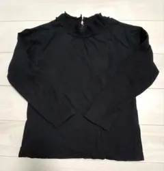 サマンサモスモス 【保湿加工】襟レースギャザーカットソー 長袖 ブラック