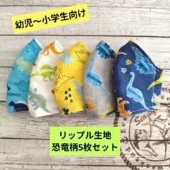 ☆限定セール☆男の子用〜ハンドメイドマスク〜リップル恐竜柄5枚セット☆