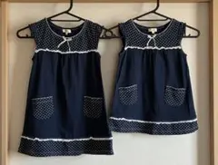 美品☆姉妹お揃い HusHusHワンピース　95 110サイズ