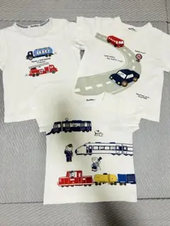 familiar ファミリア 半袖Tシャツ 3枚セット 乗り物 電車のサムネイル