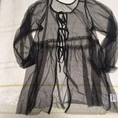 シースルー2wayリボン付き長袖カーディガン　新品未使用　お値下げお買い得