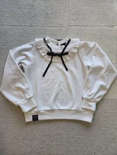 フリル付きホワイトトレーナー S (140)