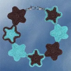 ウォレットチェーン 編み物 星 ハンドメイド