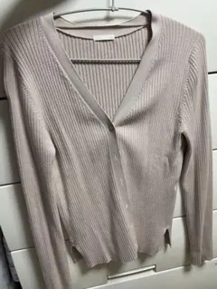 GU ワイドリブVネックカーディガン長袖