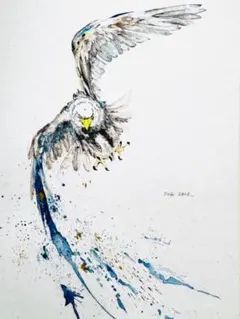 鷹の絵　絵の具　絵画 鷹の絵 絵の具 絵画 - メルカリ
