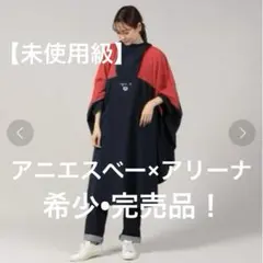 美品 アニエスベー×アリーナ レインポンチョ ユニセックス ネイビー 赤 美品 アニエスベー×アリーナ レインポンチョ ユニセックス ネイビー 赤
