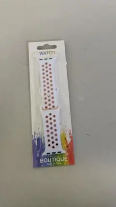 【最終値下げ】アップルウォッチ バンド ホワイトxくすみピンク