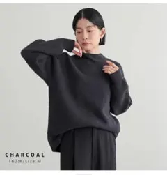 for/c フォーシー　シンプルニットプルオーバー　チャコール　Lサイズ