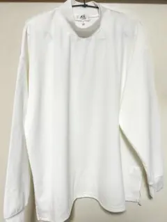 ABAHOUSE ホワイト 長袖モックネックシャツ