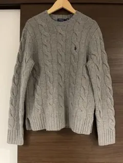 【美品】Polo Ralph Lauren グレー ケーブルニットセーター