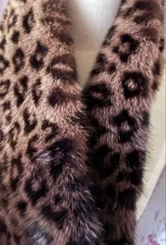【新品】ミンクスヌード×ヒョウ柄♡毛皮小物♡リアルファー★スヌード★ムーンバット