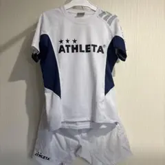 ATHLETA サッカーウェア 130 140サイズ ホワイト/ネイビー