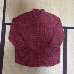 Eddie Bauer 赤 チェック柄 長袖シャツ L
