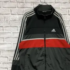 アディダス ジャージ　トラックジャケット　ブラックM ロゴ刺繍915