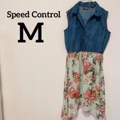 Speed Control 【M】ノースリーブワンピース 花柄 デニム