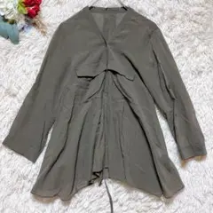 美品✨【マカフィー】(38 M)ブラウス フレア カーキ 通勤 日本製のサムネイル