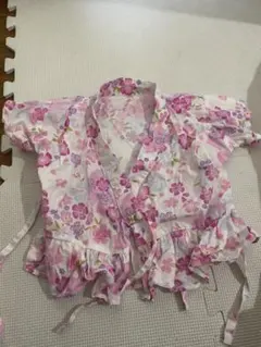 浴衣 甚平 女の子　上下セット　90 タグに記名あり