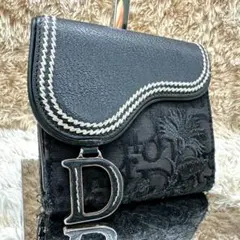 【美品】DIOR 長財布 トロッター オブリーク 二つ折り ブラック