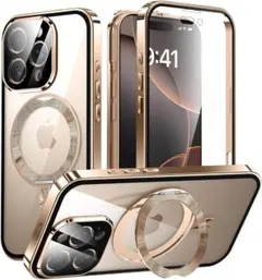 iPhone 16 Pro Max ケース Magsafe360°回転スタンド付