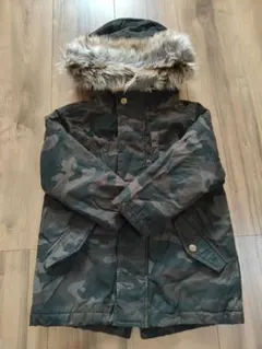 GLOBAL WORK 迷彩柄ファー付きコート S