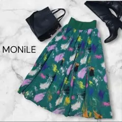 新品 MONiLE モニーレ スカート 花柄 メッシュ フレアスカート
