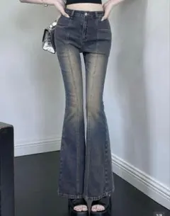 SHEIN Dazy フレアパンツ フレアデニム ウォッシュ加工 M