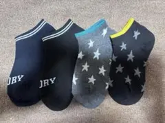 ④キッズ靴下　男の子　ソックス　スニーカー丈　15〜20cm　スター　星柄　総柄