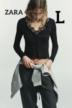 ZARA 　コンビネーションレーストップジャケット Lサイズ
