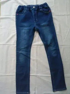 ダークブルー スキニーパンツ ゴムウエスト