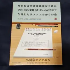 知的財産管理技能検定２級　学科95％実技97.5%の正答率で合格　ラファエル