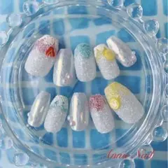 かき氷ネイル　ネイルチップ　夏ネイル