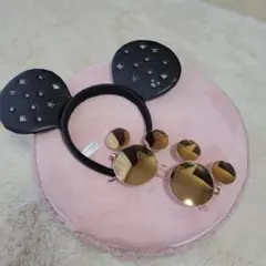 ミッキーマウス耳カチューシャとサングラスセット