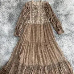TORY BURCH トリーバーチ プリント パフスリーブ ドレス スパンコール 