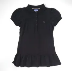 ☆彡さん バーバリーブルーレーベル✨ポロシャツ ワンピース フリル 黒 チェック