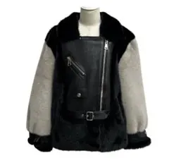 ぞうねこ　バイカラーファージャケット　ZOUTONEKO