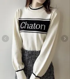 【24時間以内発送】Chatonロゴラインニットのサムネイル